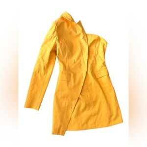 Cocktail D L atiste  by Amy Blazer dress with one shoulder yellow unique piece,